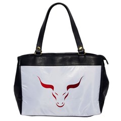 Stylized Symbol Red Bull Icon Design Oversize Office Handbag (one Side) by rizovdesign