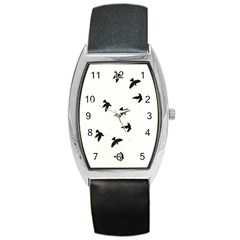 Waterproof Temporary Tattoo -----three Birds Tonneau Leather Watch by zaasim