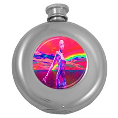 Cyborg Mask Hip Flask (round)