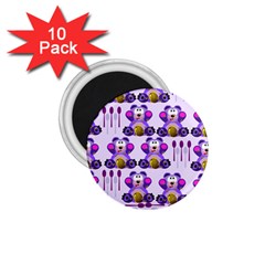 Fms Honey Bear With Spoons 1 75  Button Magnet (10 Pack)