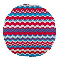 Waves Pattern 18  Premium Round Cushion  by LalyLauraFLM