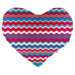 Waves Pattern 19  Premium Heart Shape Cushion by LalyLauraFLM