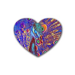 Peacock Drink Coasters (heart) by icarusismartdesigns