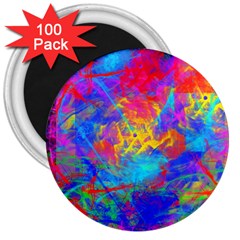 Colour Chaos  3  Button Magnet (100 Pack) by icarusismartdesigns