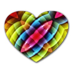 Multicolored Abstract Pattern Print Mouse Pad (heart) by dflcprints