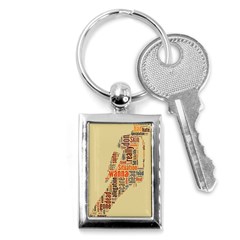 Michael Jackson Typography They Dont Care About Us Key Chain (rectangle) by FlorianRodarte