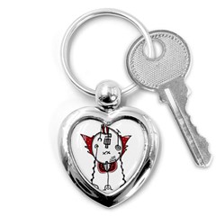 Alien Robot Hand Draw Illustration Key Chain (heart) by dflcprints