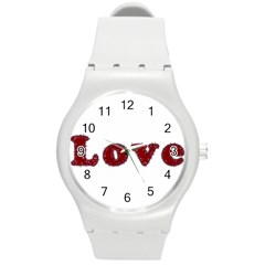 Love Typography Text Word Plastic Sport Watch (medium) by dflcprints