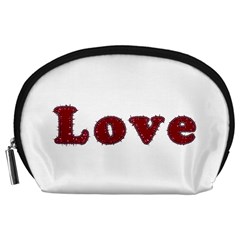 Love Typography Text Word Accessory Pouch (large) by dflcprints