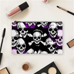 Purple Haze Skull And Crossbones  Cosmetic Bag (Medium) Front
