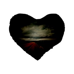 Dark Empty Road 16  Premium Heart Shape Cushion  by dflcprints