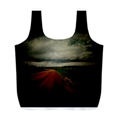 Dark Empty Road Reusable Bag (l) by dflcprints