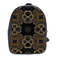 Golden Skulls School Bag (xl) by OCDesignss