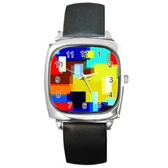 Pattern Square Leather Watch by Siebenhuehner