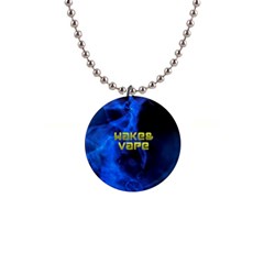 Wake&vape Blue Smoke  Button Necklace by OCDesignss