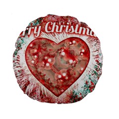 Vintage Colorful Merry Christmas Design Standard Flano Round Cushion  by dflcprints