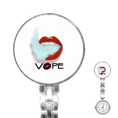 Vape Mouth Smoke  Stainless Steel Nurses Watch by OCDesignss