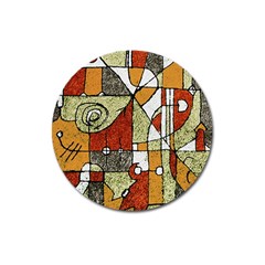 Multicolored Abstract Tribal Print Magnet 3  (round) by dflcprints