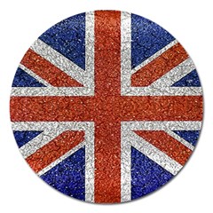 England Flag Grunge Style Print Magnet 5  (round) by dflcprints