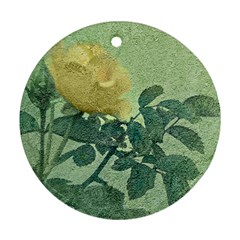 Yellow Rose Vintage Style  Round Ornament (two Sides) by dflcprints