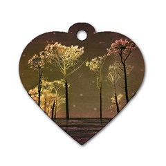 Fantasy Landscape Dog Tag Heart (two Sided) by dflcprints