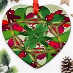 Floral Print Colorful Pattern Heart Ornament Front