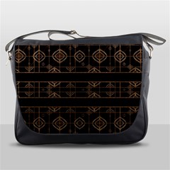 Dark Geometric Abstract Pattern Messenger Bag by dflcprints