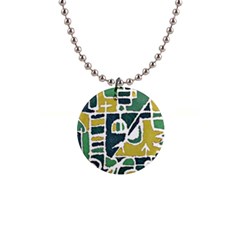 Colorful Tribal Abstract Pattern Button Necklace by dflcprints