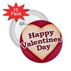 Heart Shaped Happy Valentine Day Text Design 2 25  Button (10 Pack) by dflcprints