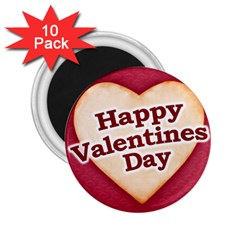 Heart Shaped Happy Valentine Day Text Design 2 25  Button Magnet (10 Pack) by dflcprints