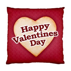 Heart Shaped Happy Valentine Day Text Design Cushion Case (two Sided)  by dflcprints