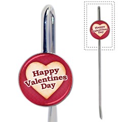 Heart Shaped Happy Valentine Day Text Design Bookmark by dflcprints