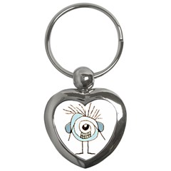 Cute Weird Caricature Illustration Key Chain (heart) by dflcprints