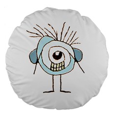 Cute Weird Caricature Illustration 18  Premium Flano Round Cushion  by dflcprints