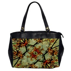 Floral Motif Print Pattern Collage Oversize Office Handbag (one Side) by dflcprints