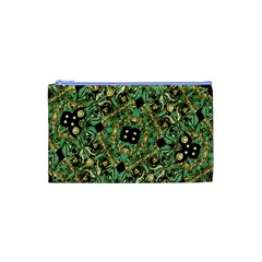 Luxury Abstract Golden Grunge Art Cosmetic Bag (xs) by dflcprints