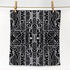 Black And White Tribal Geometric Pattern Print Face Towel by dflcprints