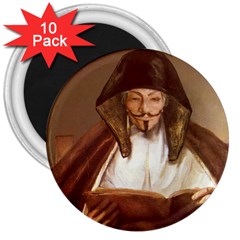 Anonymous Reading 3  Button Magnet (10 Pack) by AnonMart