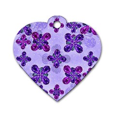 Deluxe Ornate Pattern Design In Blue And Fuchsia Colors Dog Tag Heart (one Sided)  by dflcprints