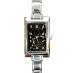 Spider Web Print Grunge Dark Texture Rectangular Italian Charm Watch by dflcprints