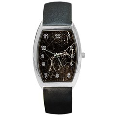 Spider Web Print Grunge Dark Texture Tonneau Leather Watch by dflcprints