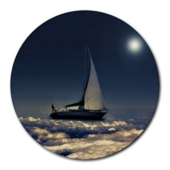 Navigating Trough Clouds Dreamy Collage Photography 8  Mouse Pad (round) by dflcprints