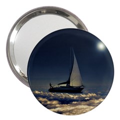 Navigating Trough Clouds Dreamy Collage Photography 3  Handbag Mirror