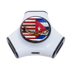 United States And Cuba Flags United Design 3 Port Usb Hub by dflcprints