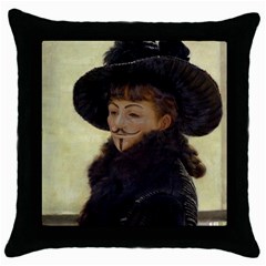 Kathleen Anonymous - James Tissot, 1877 Throw Pillow Case (black)