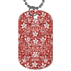 Flowers Pattern Collage In Coral An White Colors Dog Tag (one Sided) by dflcprints