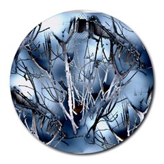 Abstract Of Frozen Bush 8  Mouse Pad (round) by canvasngiftshop