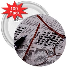 Crossword Genius 3  Button (100 Pack) by StuffOrSomething