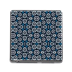 Floral Print Seamless Pattern In Cold Tones  Memory Card Reader With Storage (square)