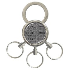 Cyberpunk Silver Print Pattern  3-ring Key Chain